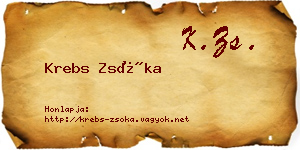 Krebs Zsóka névjegykártya